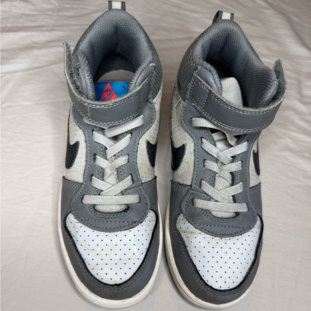Nike Kids Gray, White and Black High-Top Sneakers